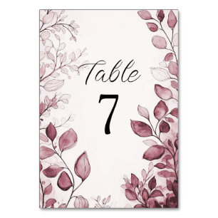 Numeração De Mesa Número de Tabela de Folhas Vermelhas Modernas