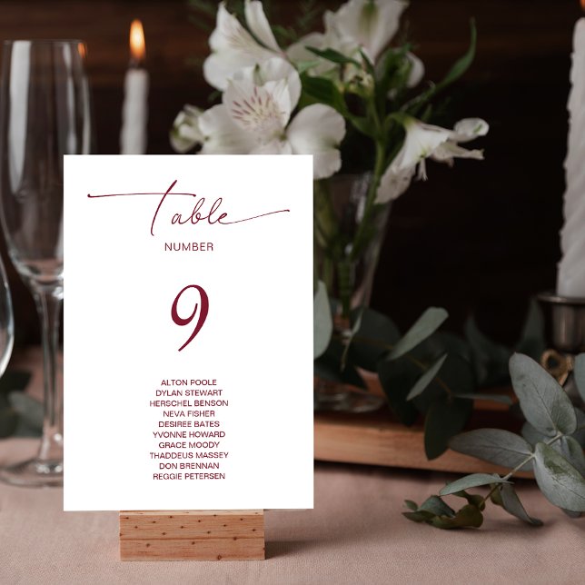 Numeração De Mesa Número de Tabela de Nomes de Convidado Básicos Sim (Simple Basic Wedding Guest Names Table Number)