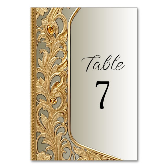 Numeração De Mesa Número de Tabela de Ornamentados Dourado Moderno (Frente)