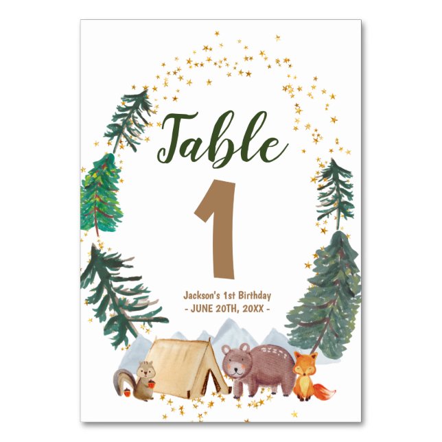 Numeração De Mesa Número de Tabela de primeiro aniversario de Campan (Frente)