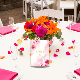 Numeração De Mesa Número de tabela de Rosa magenta cor-de-água rosa