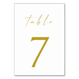 Numeração De Mesa Número de Tabela de Script Dourado Elegante Minima