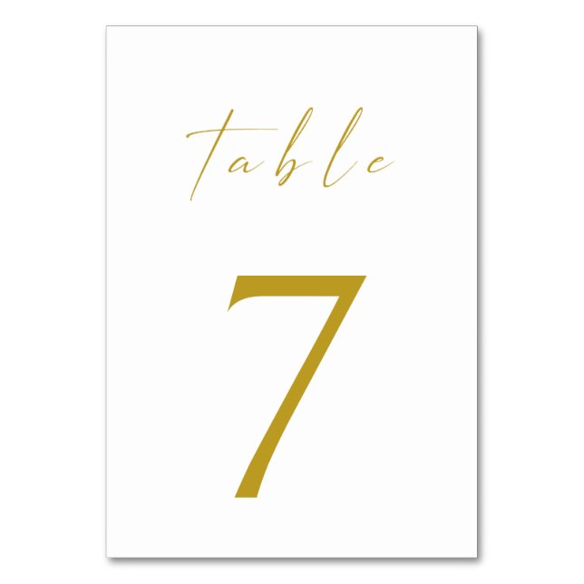 Numeração De Mesa Número de Tabela de Script Dourado Elegante Minima (Frente)
