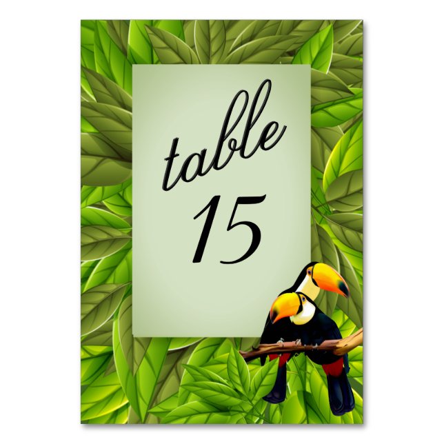 Numeração De Mesa Número de Tabela de Toques de Selva Exótica (Verso)