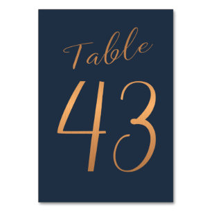Numeração De Mesa Número de tabela do marinho de brilho de cobre ros