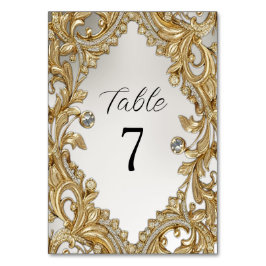 Numeração De Mesa Número de Tabela Dourada Decorativa