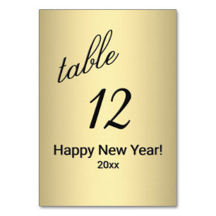 Numeração De Mesa Número de Tabela Dourada do feliz ano novo