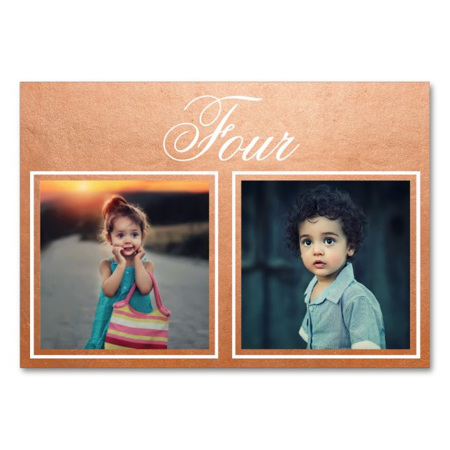 Numeração De Mesa Número de Tabela Dourada Elegante de Rosa de Idade (Frente)