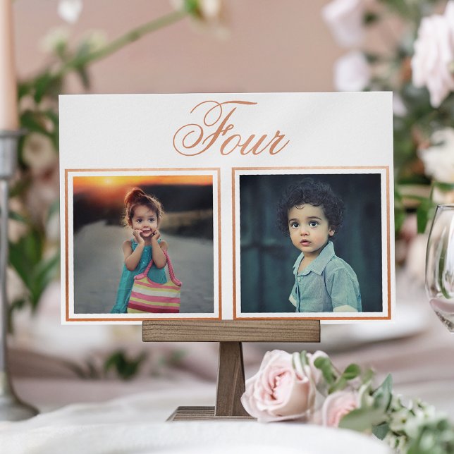 Numeração De Mesa Número de Tabela Dourada Elegante de Rosa de Idade (Criador carregado)