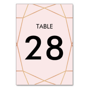 Numeração De Mesa Número de Tabela Dourada Geométrico Rosa   Cor Per