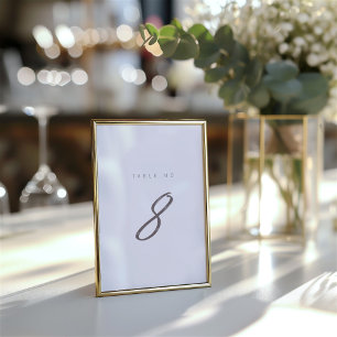 Numeração De Mesa Número de Tabela Elegante Minimalista Simples