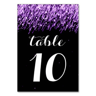 Numeração De Mesa Número de Tabela Elegante que Cai Estrelas Roxo