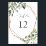 Numeração De Mesa Número de Tabela Eucalyptus Rustic<br><div class="desc">Vestir suas mesas de casamento ou festas com seu cartão de número da mesa Eucalyptus. Feita com pintura manual,  com cor d'água eucalipto verde.</div>