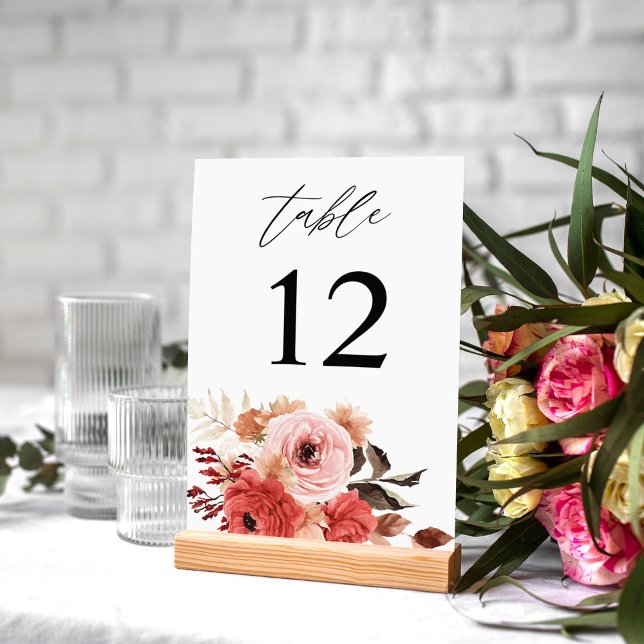 Numeração De Mesa Número de Tabela Floral Rosa e Rosa Rosa Rosa (Criador carregado)