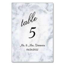 Número de Tabela Marble Personalizado