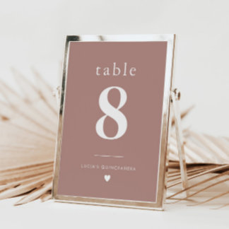 Numeração De Mesa Número de Tabela Mínima Moderna de Quinceañera