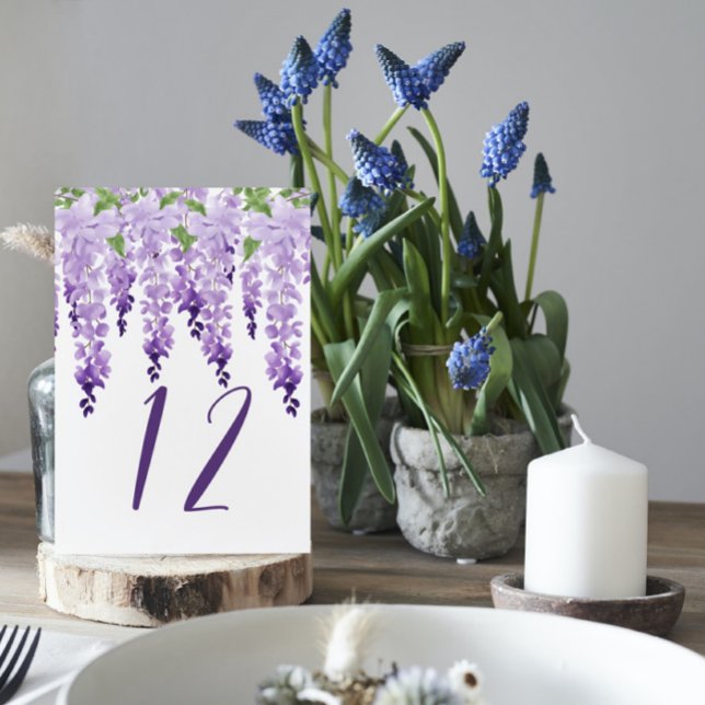 Numeração De Mesa Número de Tabela Personalizada de Wisteria de Aqua (Criador carregado)