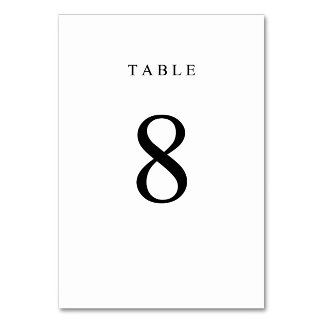 Numeração De Mesa Número de Tabela Simples - 8 (Frente)
