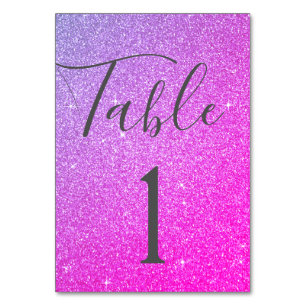 Numeração De Mesa Número de Tabela Sparkle Rosa Púrpura
