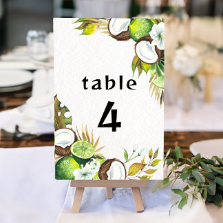 Numeração De Mesa Número de tabela tropical havaiana