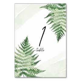 Numeração De Mesa Número de tabela verde mínima da linha férn