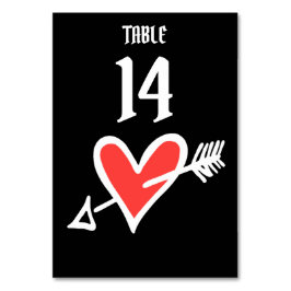 Numeração De Mesa Número de Tabela Vermelha e Preta do Coração de Ca