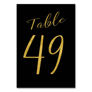 Numeração De Mesa Numero elegante preto de ouro de castigo