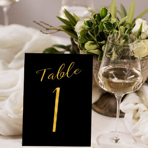 Numeração De Mesa Numero elegante preto de ouro de castigo