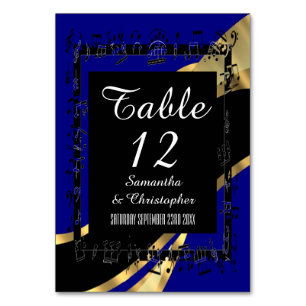Numeração De Mesa Número personalizado azul-marinho, preto e ouro