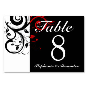 Numeração De Mesa Número reverso vermelho branco preto da mesa do