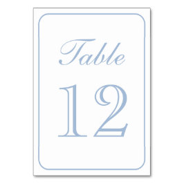 Numeração De Mesa Número Simples da Tabela Branca Azul-Claro Elegant