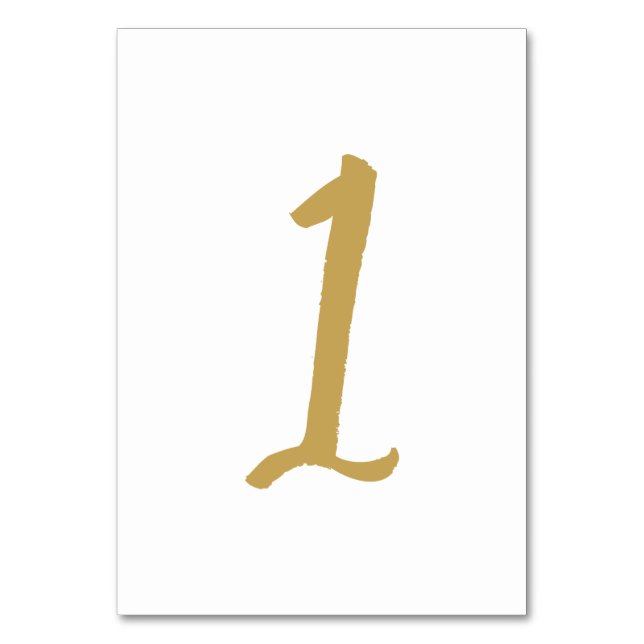 Numeração De Mesa Número Simples de Tabela Chic Dourado - Mesa 1 (Frente)