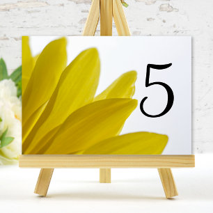 Numeração De Mesa Números amarelos da mesa das pétalas da flor da