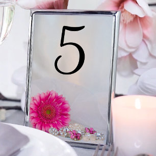 Numeração De Mesa Números cor-de-rosa da margarida e da mesa dos