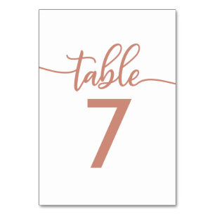 Numeração De Mesa Números da Mesa   Casamento Dourado Rosa Cobre