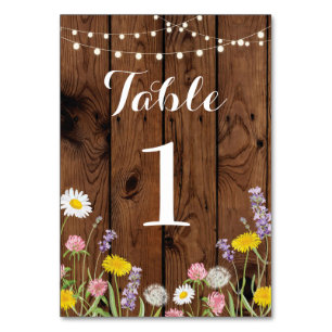 Numeração De Mesa Números da Mesa Casamento Flores Silvestres Madeir