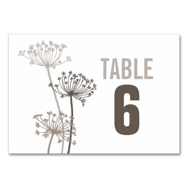 Numeração De Mesa Números da mesa de casamento da flor em Chervil (Frente)