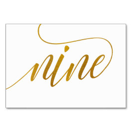 Numeração De Mesa Números da Mesa - Tipografia Luxuosa (Foil Dourado