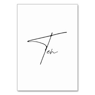 Numeração De Mesa Números da tabela da Mesa Calligráfica Elegante 10