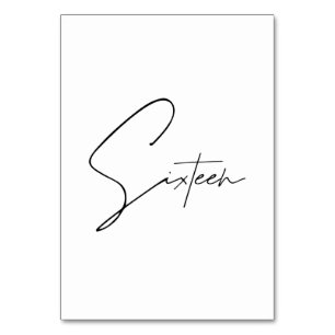 Numeração De Mesa Números da tabela da Mesa Calligráfica Elegante 16