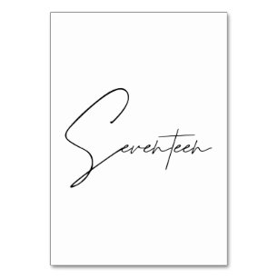 Numeração De Mesa Números da tabela da Mesa Calligráfica Elegante 17