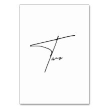 Números da tabela Mesa 2 caligráfica Elegante