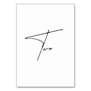 Numeração De Mesa Números da tabela Mesa 2 caligráfica Elegante