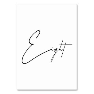 Numeração De Mesa Números da tabela Mesa 8 caligráfica Elegante