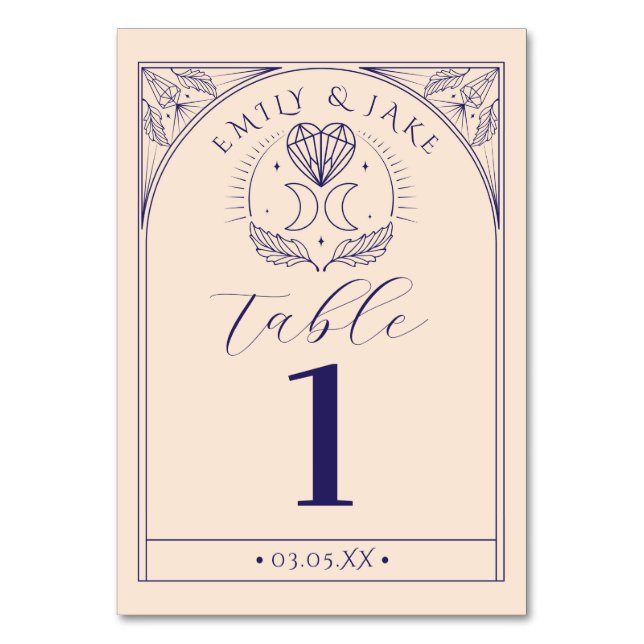 Numeração De Mesa Números das luas de cristal místico de tarot da Me (Frente)