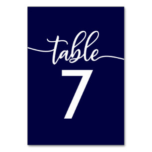 Numeração De Mesa Números das Mesas   Elegante Casamento Azul-Marinh