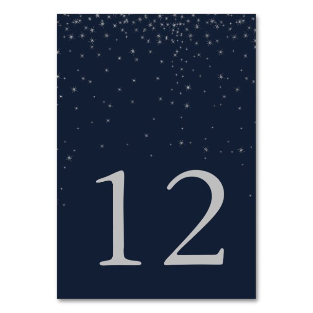 Numeração De Mesa Números de Casamento de Estrelas Marinhos Elegante (Frente)
