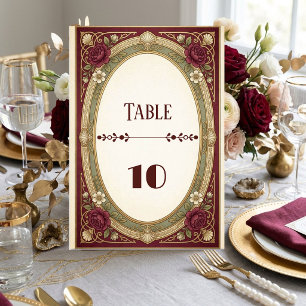 Numeração De Mesa Números de Mesa Arte Nova Vintage Casamento Borgon
