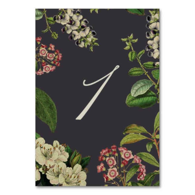 NUMERAÇÃO DE MESA NÚMEROS DE MESA BOTÂNICA- CINZAS (Frente)