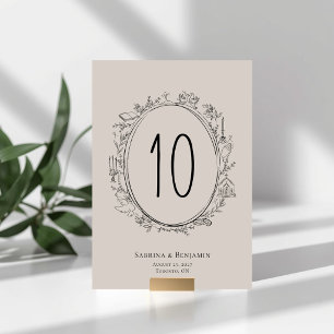 Numeração De Mesa Números de Mesa Casamento Cristão Desenhados à Mão